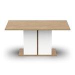 Table à manger seule ACCESS - 6 personnes - chêne Hamilton et blanc - 160 x 78 x 90 cm