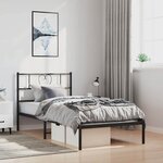 vidaXL Cadre de lit métal sans matelas avec tête de lit noir 100x200cm