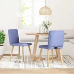 vidaXL Chaises à manger lot de 2 bleu jean tissu