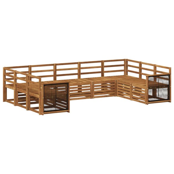 vidaXL Ensemble de canapé d'angle 7 Pièces Naturel Bois d'Acacia Massif