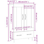 vidaXL Buffet haut sonoma gris 69 5x31x115 cm bois d'ingénierie