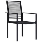 vidaXL Ensemble de 5 pièces de mobilier de jardin Noir PVC tressé