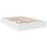 vidaXL Cadre de lit avec tiroirs sans matelas blanc 150x200 cm