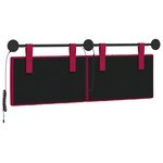 vidaXL Tête de lit suspendue Avec lumière LED Bordeaux Velours