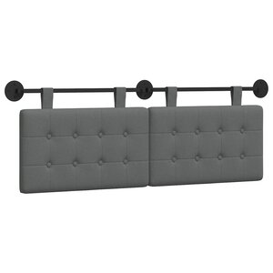 vidaXL Tête de lit suspendue Gris foncé Tissu