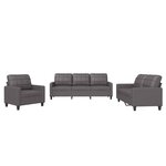vidaXL Ensemble de canapés 3 Pièces avec coussins Gris Similicuir