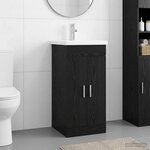 vidaXL Meuble de salle de bain avec évier Chêne noir 42 x 40 x 84 5 cm