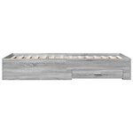 vidaXL Cadre de lit avec tiroirs sans matelas sonoma gris 90x190 cm