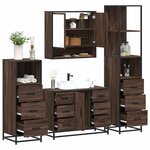 vidaXL Ensemble de meubles de salle de bain 4 Pièces chêne marron