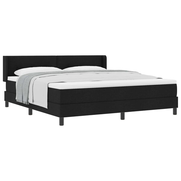 vidaXL Lit à ressorts avec matelas Noir 200 x 180 cm Polyester