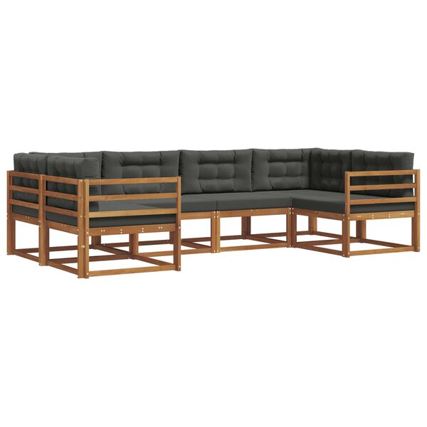 vidaXL Ensemble de canapés d'extérieur 6 pc Naturel et Anthracite
