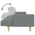 vidaXL Canapé-lit à 2 places avec repose-pied gris clair tissu