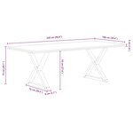 vidaXL Table à manger avec bord vivant 220x100x74 cm bois massif chêne