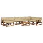 vidaXL Ensemble de canapés d'extérieur 9 Pièces Naturel et Beige