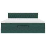 VidaXL Cadre de lit ottoman avec matelas vert foncé 160x200 cm velours