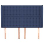 vidaXL Tête de lit avec oreilles Bleu 147x23x118/128 cm Tissu