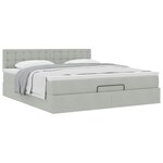 VidaXL Cadre de lit ottoman avec matelas gris clair 180x200 cm velours