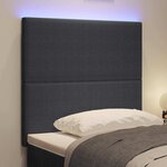 vidaXL Tête de lit LED Gris foncé 90 cm Tissu en velours côtelé