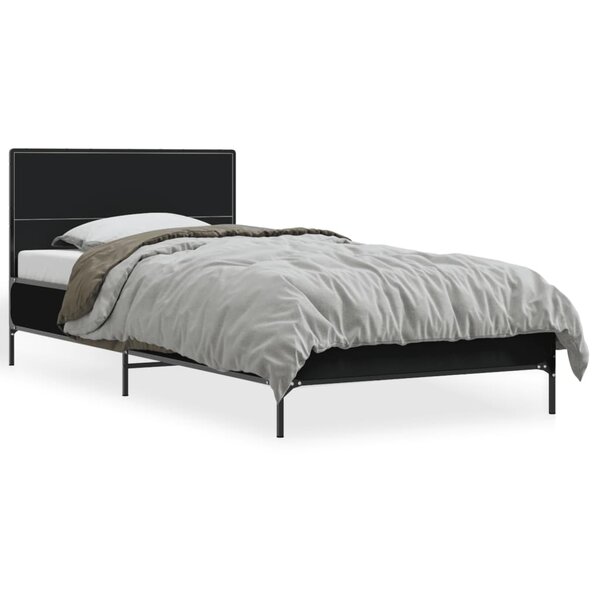 vidaXL Cadre de lit sans matelas noir 75x190 cm