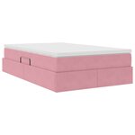 vidaXL Lit avec rangement et matelas Rose 120 x 190 cm Velours