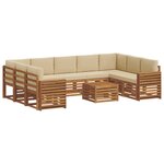vidaXL Ensembles de canapés avec coussin 10 Pièces Naturel et Beige