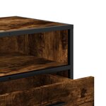 vidaXL Meuble TV chêne fumé 100x34 5x40 cm bois d'ingénierie et métal