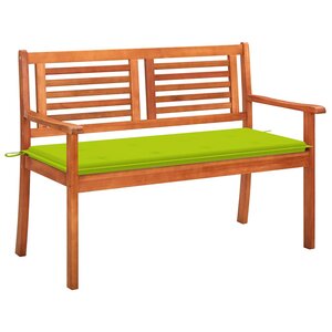 vidaXL Banc de jardin 2 places avec coussin 120 cm Bois d'eucalyptus