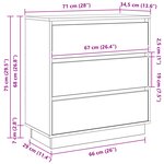 Table de chevet vidaXL avec LED Gris Sonoma 71x34 5x75 cm en bois reconstitué