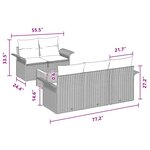 vidaXL Ensemble de canapé de jardin 6 Pièces Noir Poly rotin