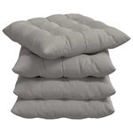 vidaXL Coussins de siège 4 Pièces Gris clair 40 x 40 x 6 cm Microfibre