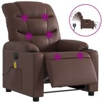 vidaXL Fauteuil de massage inclinable électrique marron similicuir