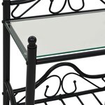 vidaXL Table de chevet 2 Pièces Acier et verre trempé 45x30 5x60 cm Noir