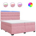 vidaXL Sommier à lattes de lit avec matelas Rose 200x200 cm Velours