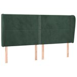vidaXL Tête de lit avec oreilles Vert foncé 183x23x118/128 cm Velours