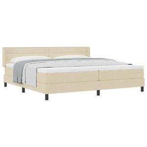 vidaXL Lit à ressorts avec matelas Crème 200 x 200 cm Polyester