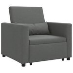 vidaXL Fauteuil convertible 3-en-1 gris foncé en tissu
