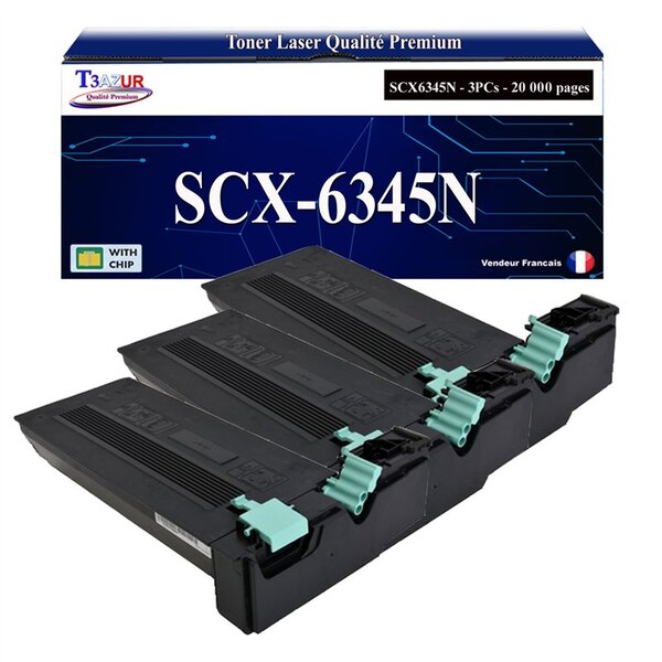 T3AZUR - 3x Toners compatibles avec Samsung SCX6345N/SCX6355N pour Samsung SCX6345N SCX6355N SCX-6345N SCX-6355N