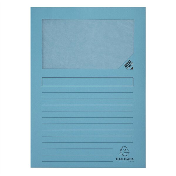 Paquet de 100 chemises à fenetre Forever - 22x31cm - Bleu clair x 4 EXACOMPTA