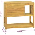 vidaXL Armoire de salle de bain 85x40x75 cm Bois de teck solide