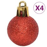 vidaXL Ensemble de boules de Noël 64 Pièces Rouge et blanc