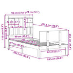 vidaXL Lit bibliothèque sans matelas 90x200 cm bois de pin massif