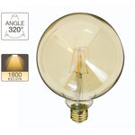 Ampoule led globe (g125) / vintage au verre ambré  culot e27  3 8w cons. (30w eq.)  350 lumens  lumière blanc chaud