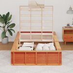 vidaXL Cadre de lit avec stockage Marron cire 100 x 200 cm bois