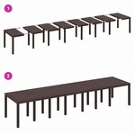 vidaXL Ensemble de salle à manger pour jardin 17 Pièces Marron