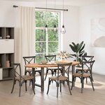 vidaXL Table à manger marron clair bois de chêne massif ovale