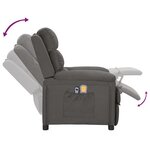 vidaXL Fauteuil électrique de massage Gris foncé Tissu