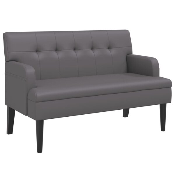 vidaXL Banc avec dossier gris 112x65 5x75 cm similicuir