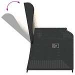 vidaXL Banc inclinable de jardin avec coussins noir résine tressée