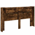 vidaXL Cabinet de Tête de Lit avec LED Chêne Fumé Bois d'ingénierie