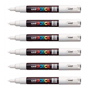 Marqueur pointe conique extra-fine pc1mc 0 7 - 1mm blanc x 12 POSCA